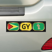 Guyana Vlag Landkaart Code Bumpersticker (Op auto)