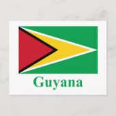 Guyana-vlag met naam briefkaart (Voorkant)