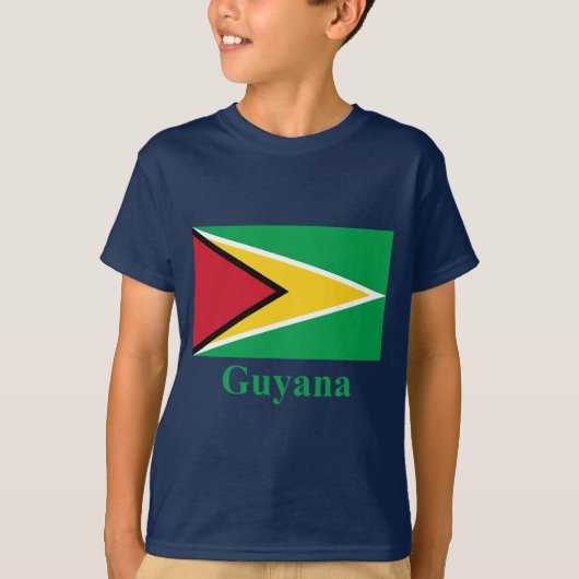 Guyana-vlag met naam t-shirt (Voorkant)