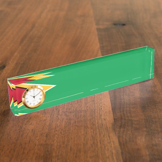 Guyana vlag naambordje (Zijkant)