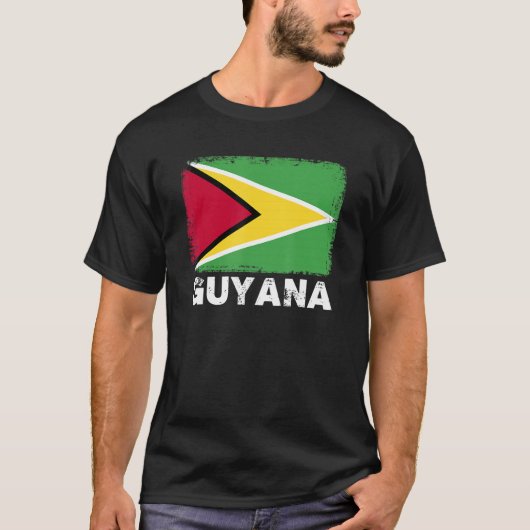 Guyana-vlag ondersteunt Guyanese volksmatige Manne T-shirt (Voorkant)
