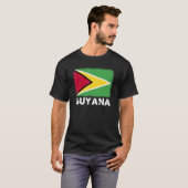 Guyana-vlag ondersteunt Guyanese volksmatige Manne T-shirt (Voorkant volledig)