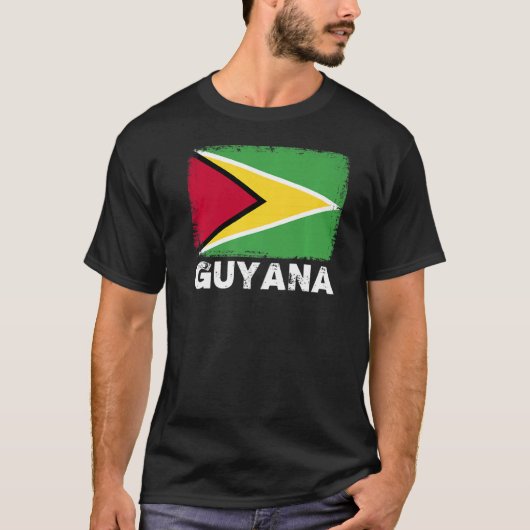 Guyana-vlag ondersteunt Guyanese volksmatige Manne T-shirt (Voorkant)