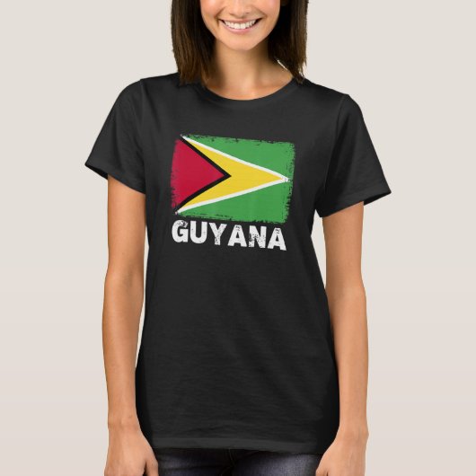 Guyana-vlag ondersteunt Guyanese volksmatige Manne T-shirt (Voorkant)