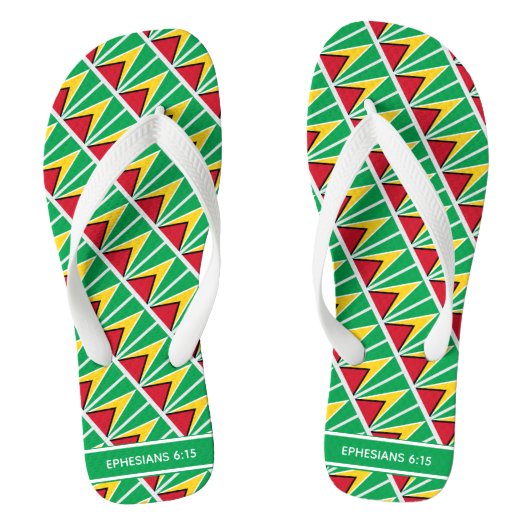 GUYANA VLAG Patriottisch Gepersonaliseerd Guyanees Teenslippers (Voetbed)