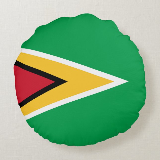 Guyana vlag rond kussen (Achterkant)