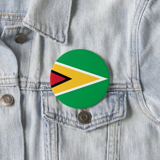 Guyana vlag ronde button 7,6 cm (In situ)