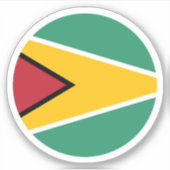 Guyana Vlag Ronde Sticker (Voorkant)
