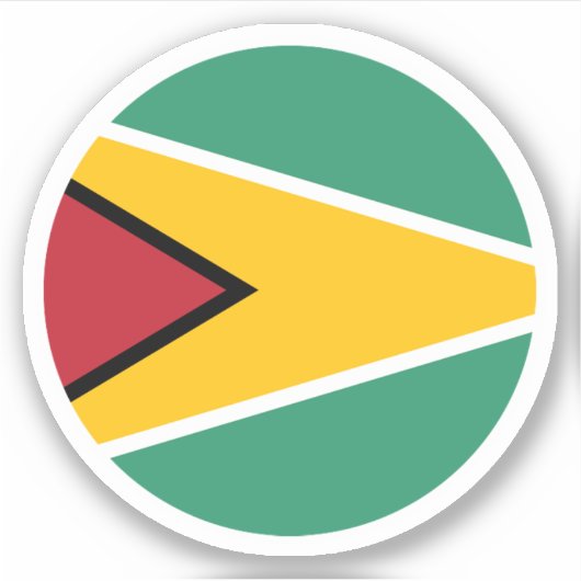 Guyana Vlag Ronde Sticker (Voorkant)