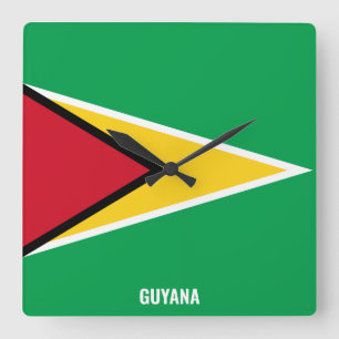Guyana Vlag Schitterend Patriotisch Vierkante Klok