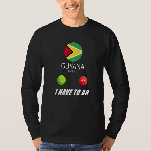 Guyana Vlag Souvenir Guyana Roept Is Calling T-shirt (Voorkant)