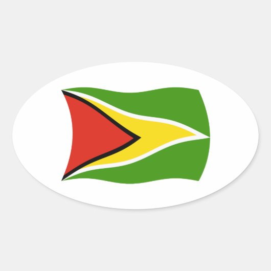 Guyana Vlag Sticker (Voorkant)