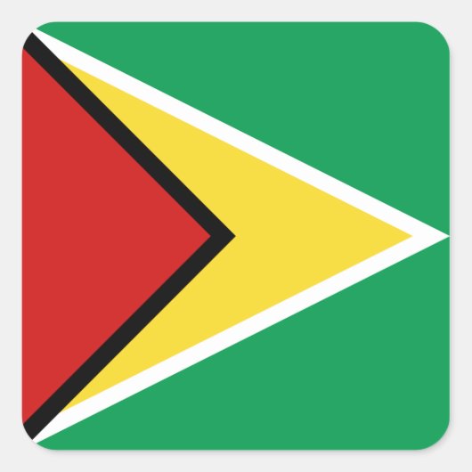 Guyana Vlag Sticker (Voorkant)