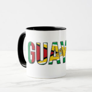 Guyana Vlag Tekst Caraïbische Trots Design Mok