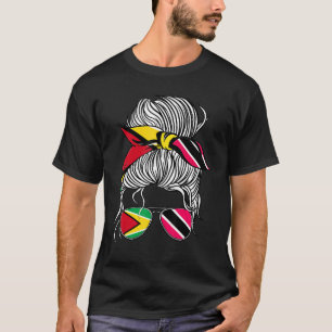 Guyana Vlag Trinidad&Tobago Volwassen Vrouwen Meis T-shirt