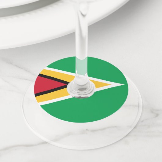 Guyana vlag wijnglaslabel (Dichtbij)