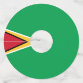 Guyana vlag wijnglaslabel (Achterkant)
