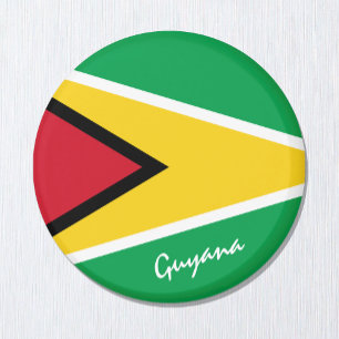 Guyana vlag & Zuid-Amerika - sport- en reisfans Magneet