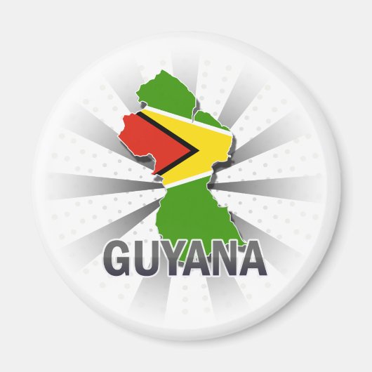 Guyana Vlaggenkaart 2.0 Magneet (Voorkant)