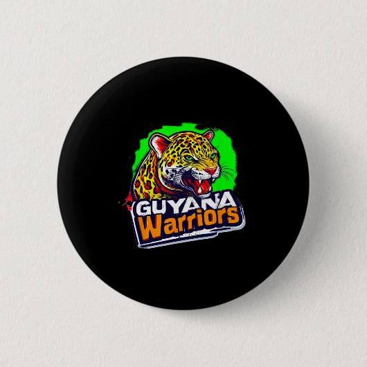 Guyana Warriors Patriottische Cricket Ronde Button 5,7 Cm (Voorkant)