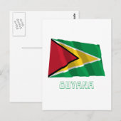 Guyana Waving Flag met naam Briefkaart (Voorkant / Achterkant)