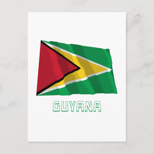 Guyana Waving Flag met naam Briefkaart (Voorkant)