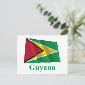 Guyana Waving Flag met naam Briefkaart (Staand voorkant)