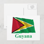 Guyana Waving Flag met naam Briefkaart (Voorkant / Achterkant)