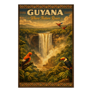 GUYANA – Where Nature Roars Perfect Poster