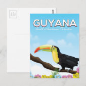 Guyana Zuid-Amerikaans paradijs reisposter Briefkaart (Voorkant / Achterkant)