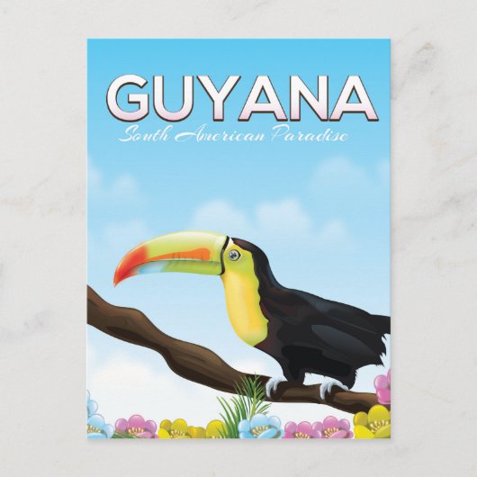 Guyana Zuid-Amerikaans paradijs reisposter Briefkaart (Voorkant)