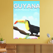 Guyana Zuid-Amerikaans paradijs reisposter Canvas Afdruk (Insitu (Woonkamer))