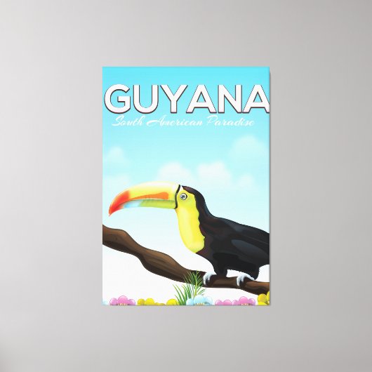Guyana Zuid-Amerikaans paradijs reisposter Canvas Afdruk (Voorkant)