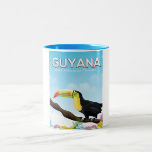 Guyana Zuid-Amerikaans paradijs reisposter Tweekleurige Koffiemok