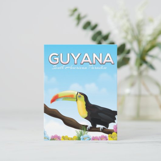 Guyana Zuid-amerikaans paradijsreisposter Briefkaart (Staand voorkant)
