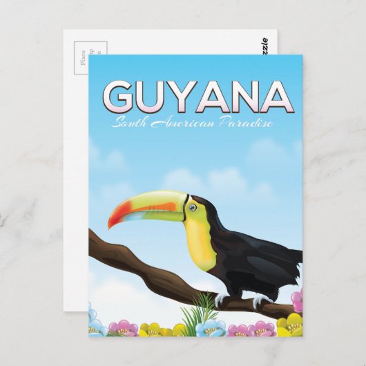 Guyana Zuid-amerikaans paradijsreisposter Briefkaart (Voorkant / Achterkant)