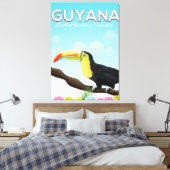 Guyana Zuid-amerikaans paradijsreisposter Canvas Afdruk (Insitu (Slaapkamer))