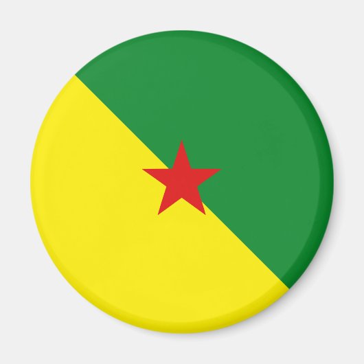 Guyane Fisheye Flag Magnet (Voorkant)