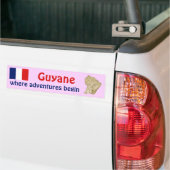 Guyane Flag en Map Bumpersticker (Op Truck)