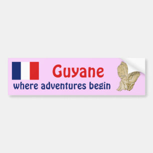 Guyane Flag en Map Bumpersticker