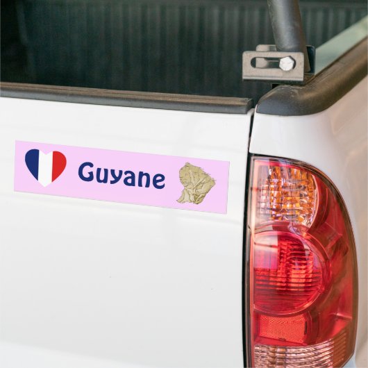 Guyane Flag Heart + Map Bumpersticker (Op Truck)