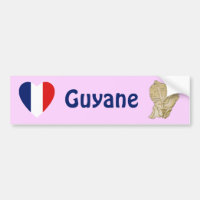 Guyane Flag Heart + Map Bumpersticker
