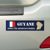 Guyane Flag + Map Bumpersticker (Op auto)