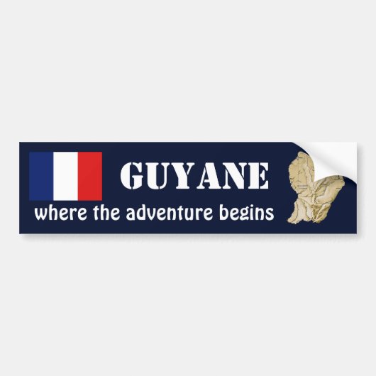 Guyane Flag + Map Bumpersticker (Voorkant)