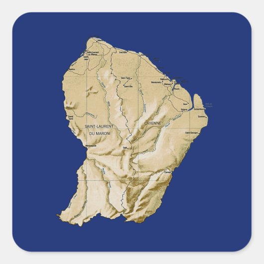 Guyane kaart sticker (Voorkant)