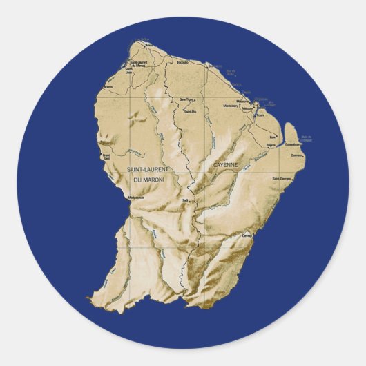 Guyane kaart sticker (Voorkant)
