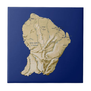 Guyane kaart tegel tegeltje