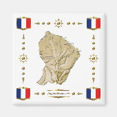Guyane Map + Flags Magnet (Voorkant)