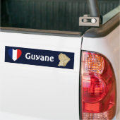 Guyane Vlag Hart + Landkaart Bumpersticker (Op Truck)