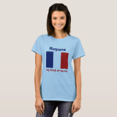 Guyane Vlag + Kaart + Tekst T-shirt (Voorkant volledig)